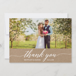 Elegant Modern calligrafi Bröllop Kraft Tack Kort