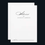 Elegant Modern Calligraphy Bröllop Adapter Rådkort<br><div class="desc">Detta moderna bröllop-telefonkort för kalligrafi är i elegant en perfekt för ett bröllop som är ett kritiskt område. Den enkla och snyggt designen har skript av typen klassisk och finare i svartvitt. De här korten är perfekter för bröllop, möhippa, babydusch, studentfest och mycket mer. Anpassa korten med namn från bruden...</div>