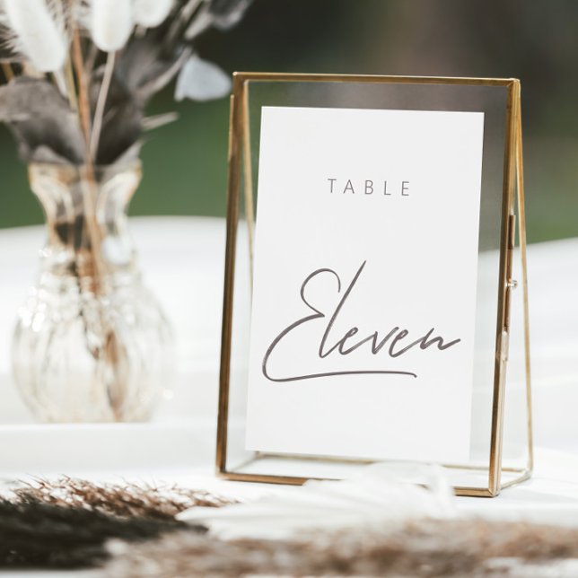Elegant Modern Calligraphy Bröllop Bordsnummer (Elegant Modern Calligraphy Wedding Table Number)