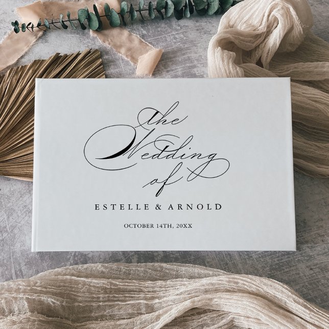 Elegant Modern Calligraphy Bröllop Gästböcker (Skapare uppladdad)