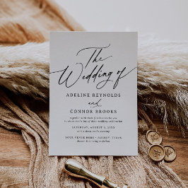 Elegant Modern Calligraphy Bröllop Inbjudningar