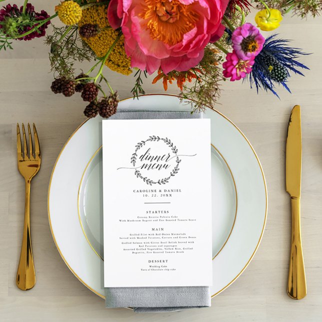 Elegant Modern Calligraphy Bröllop Menu (Skapare uppladdad)