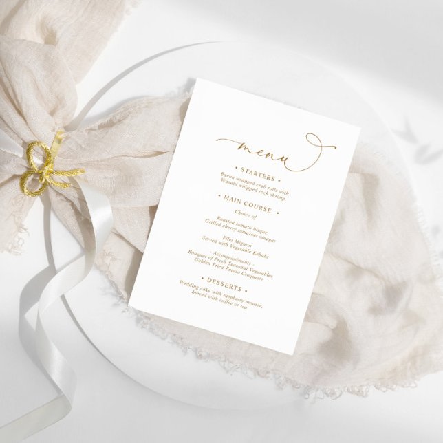 Elegant Modern Calligraphy Bröllop Menu Meny (Skapare uppladdad)