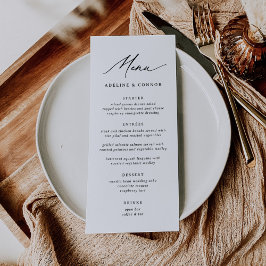 Elegant Modern Calligraphy Bröllop Meny