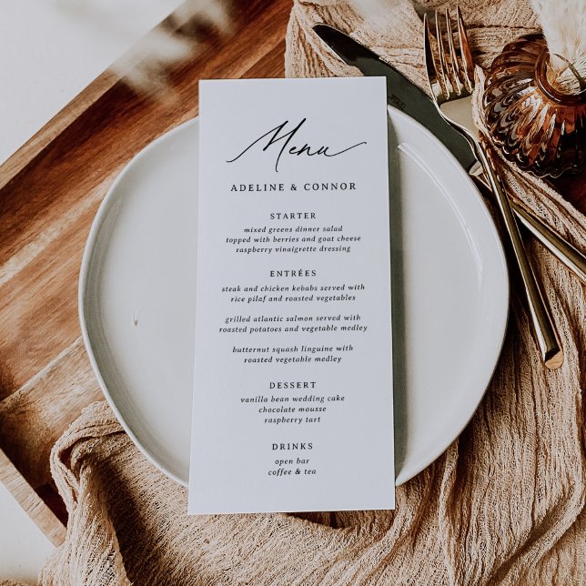 Elegant Modern Calligraphy Bröllop Meny (Skapare uppladdad)