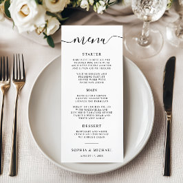 Elegant Modern Calligraphy Bröllop Meny