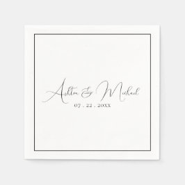 Elegant Modern Calligraphy Bröllop Pappersservett