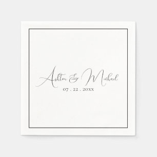 Elegant Modern Calligraphy Bröllop Pappersservett