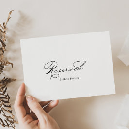 Elegant Modern Calligraphy Bröllop Reserved Sign