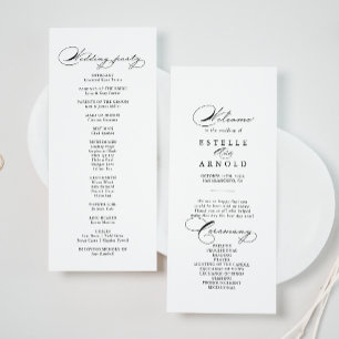 Elegant Modern Calligraphy-Bröllopsprogram Program