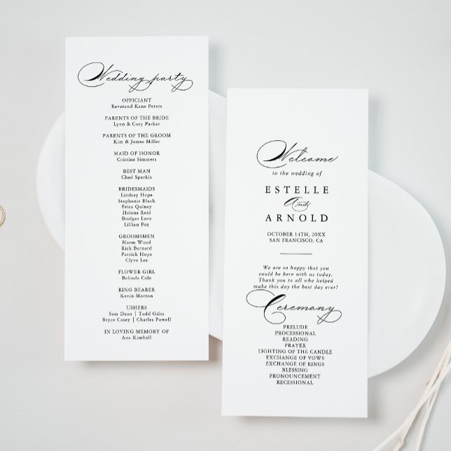 Elegant Modern Calligraphy-Bröllopsprogram Program (Skapare uppladdad)