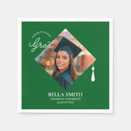 Elegant Modern Calligraphy Custom Graduation Photo Pappersservett