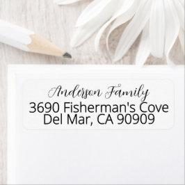 Elegant Modern Calligraphy Family Namn Returadress Etikett