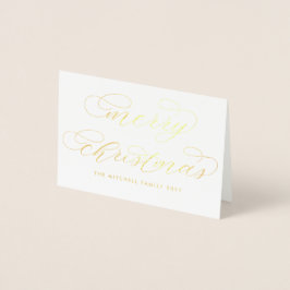 Elegant Modern Calligraphy God jul Folierat Kort