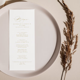 Elegant Modern Calligraphy Guld Dinner Menu Meny
