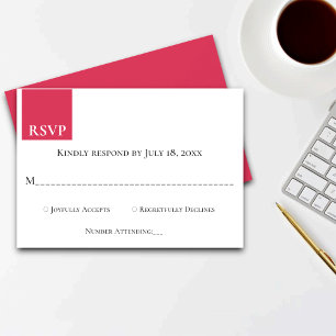 Elegant Modern Calligraphy Magenta Classy Bröllop OSA Kort