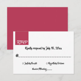 Elegant Modern Calligraphy Magenta Classy Bröllop OSA Kort