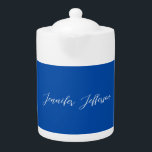 Elegant Modern Calligraphy Namn Professionell Blue<br><div class="desc">Den här mallen kan anpassas för att uppfylla alla professioneller.</div>