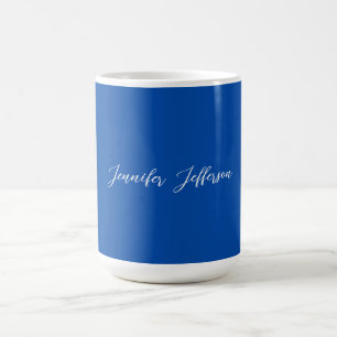 Elegant Modern Calligraphy Namn Professionell Blue Kaffemugg