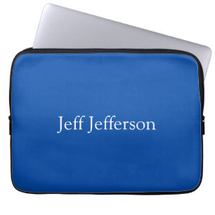 Elegant Modern Calligraphy Namn Professionell Blue Laptop Fodral