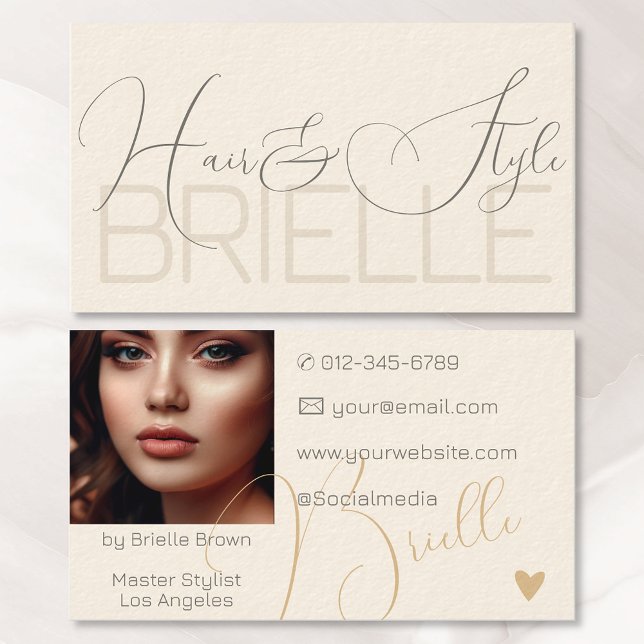 Elegant Modern Calligraphy Namnteckning fotobild Visitkort (Skapare uppladdad)