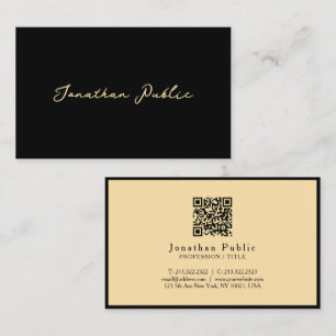 Elegant Modern Calligraphy Script Black Guld Ocean Visitkort