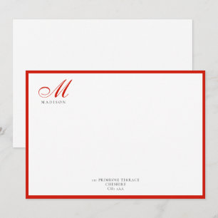 Elegant Modern Calligraphy Script Candy Red Anteckningskort