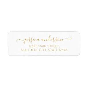 Elegant Modern Calligraphy Script Classic Guld Returadress Etikett
