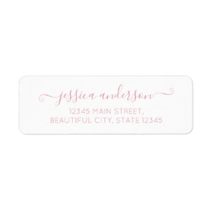 Elegant Modern Calligraphy Script  Dusty Rosa Returadress Etikett