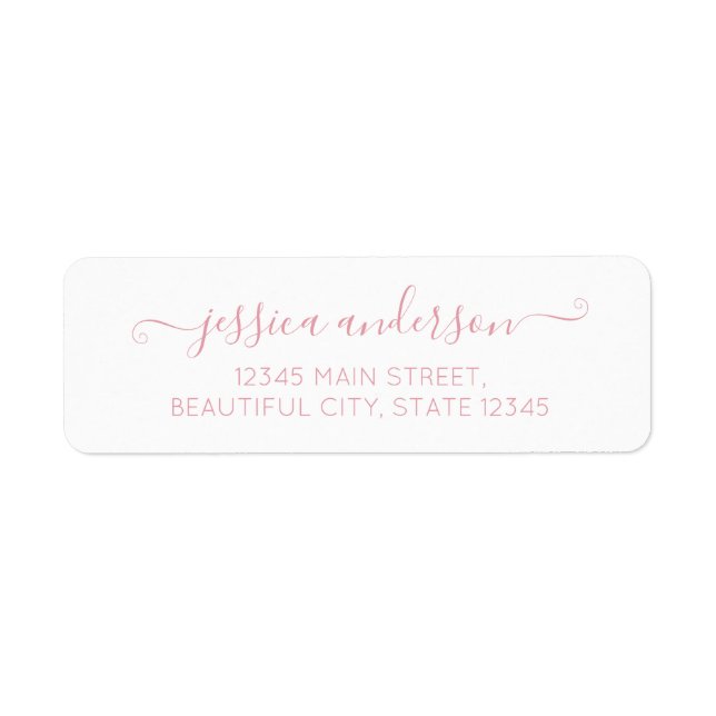 Elegant Modern Calligraphy Script  Dusty Rosa Returadress Etikett (Framsidan)