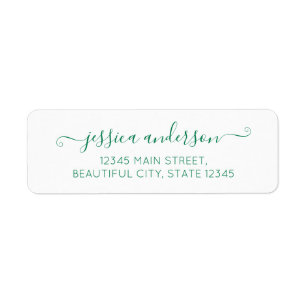 Elegant Modern Calligraphy Script Forest Grönt Returadress Etikett