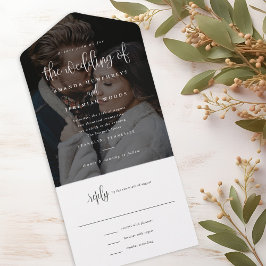 Elegant Modern Calligraphy Script Photo Bröllop