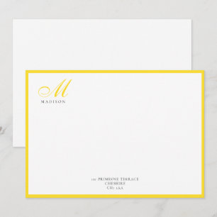 Elegant Modern Calligraphy Script Pineapple-Gult Anteckningskort
