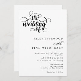 Elegant Modern Calligraphy-skript bröllop Inbjudningar