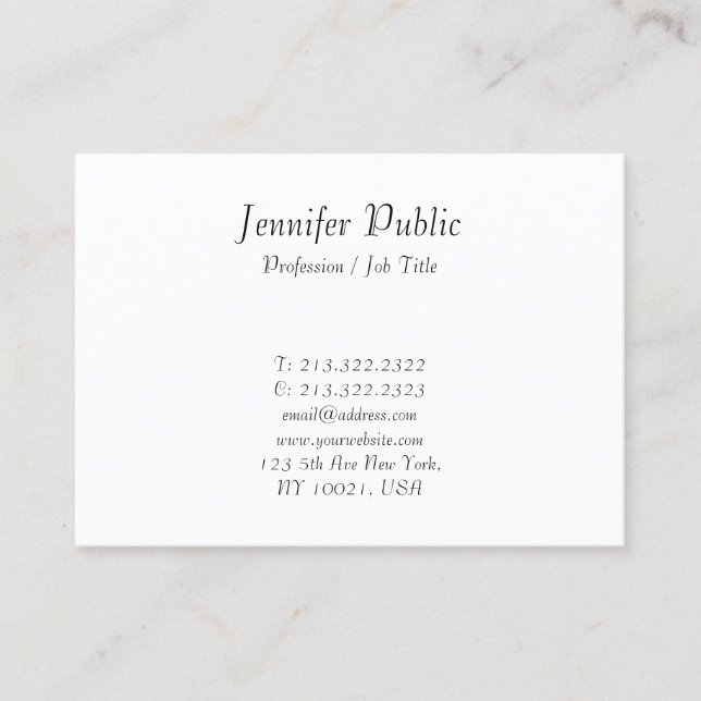 Elegant Modern Calligraphy-skript - enkel design Visitkort (Framsida)