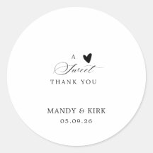 Elegant Modern Calligraphy Wedding Favor Sticker