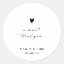 Elegant Modern Calligraphy Wedding Favor Sticker