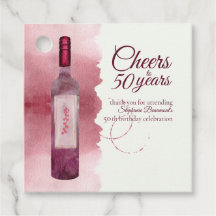 Elegant Modern Cheers Red Vin 50:e Födelsedagsfest