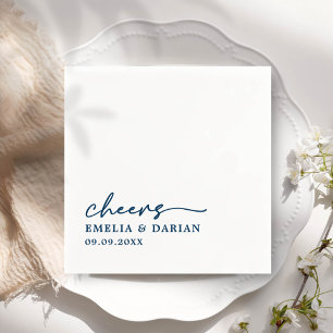 Elegant Modern Cheers skript Minimalist Bröllop Pappersservett