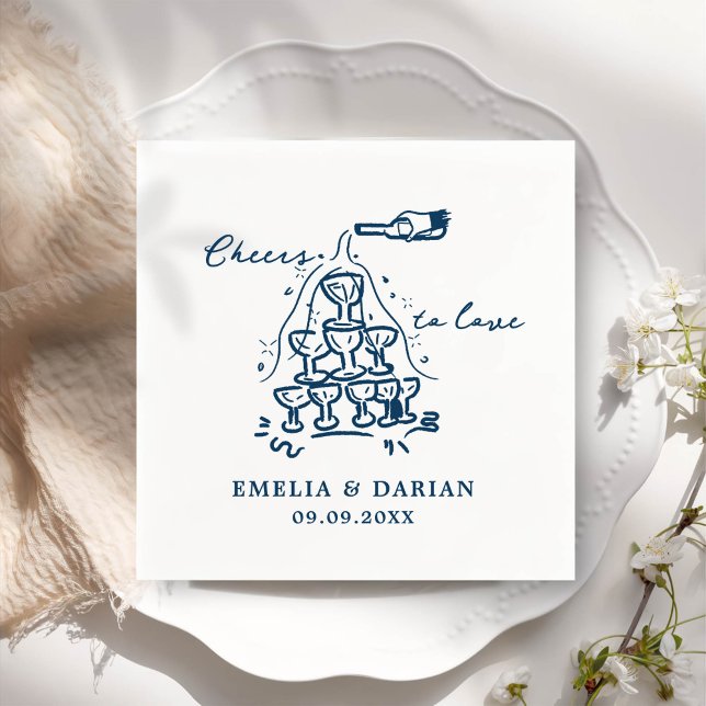 Elegant Modern Chef till Kärlek minimalistiska Brö Pappersservett (Skapare uppladdad)