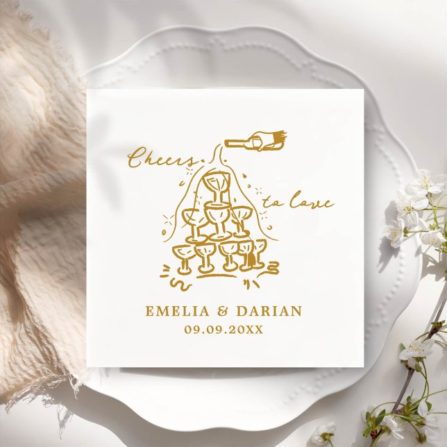 Elegant Modern Chef till Kärlek minimalistiska Brö Pappersservett (Skapare uppladdad)