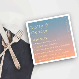 Elegant Modern Chic Blue Orange Roligt Facts Bröll Pappersservett