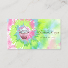 Elegant Modern, Chic Cupcake Tie Dye Visitkort