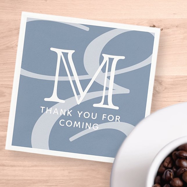 Elegant Modern Chic Dubbelmonogram Tack Pappersservett (Skapare uppladdad)