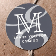 Elegant Modern Chic Dubbelmonogram Tack Runt Klistermärke