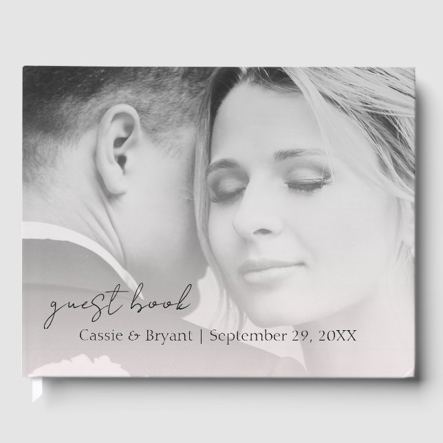 Elegant Modern Chic för  Rosa Bröllop Guest Bok (Framsida)