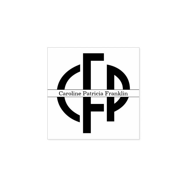 Elegant Modern Chic Geometric Monogram Initialer Stämpel (Tryck)