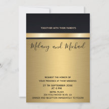 Elegant modern chic guld/svart bröllop