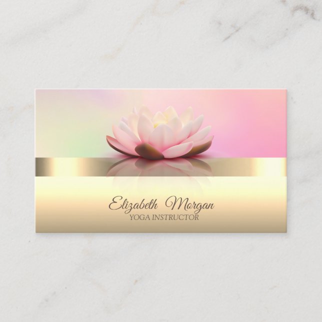Elegant Modern Chic Lotus Flower Yoga Instructor Visitkort (Framsida)