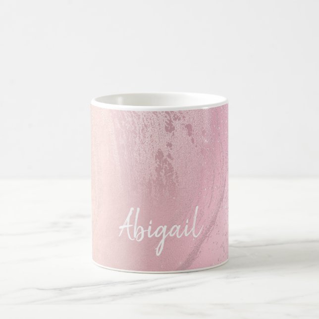 Elegant modern chic ombre roséguld glittermarmor kaffemugg (Center)